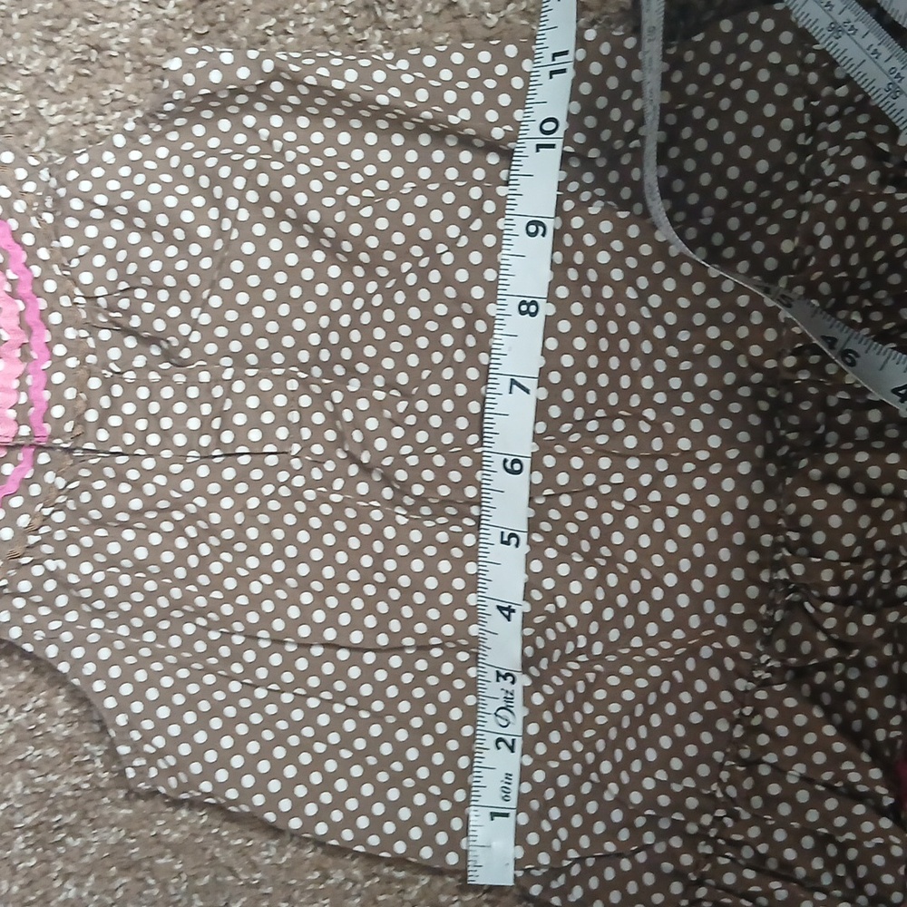 Genuine Kids From Oshkosh Brown Polka Dot Ruffle Dress Girls Size 2T - Picture 7 of 12